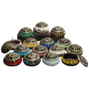 Ceramic & Alloy Incense Burner For Coal Resin Incense Frankincense mosquito Coil